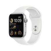 Apple Watch SE (GPS) - Caja de aluminio en plata de 44 mm - Correa deportiva blanca - Talla M/L