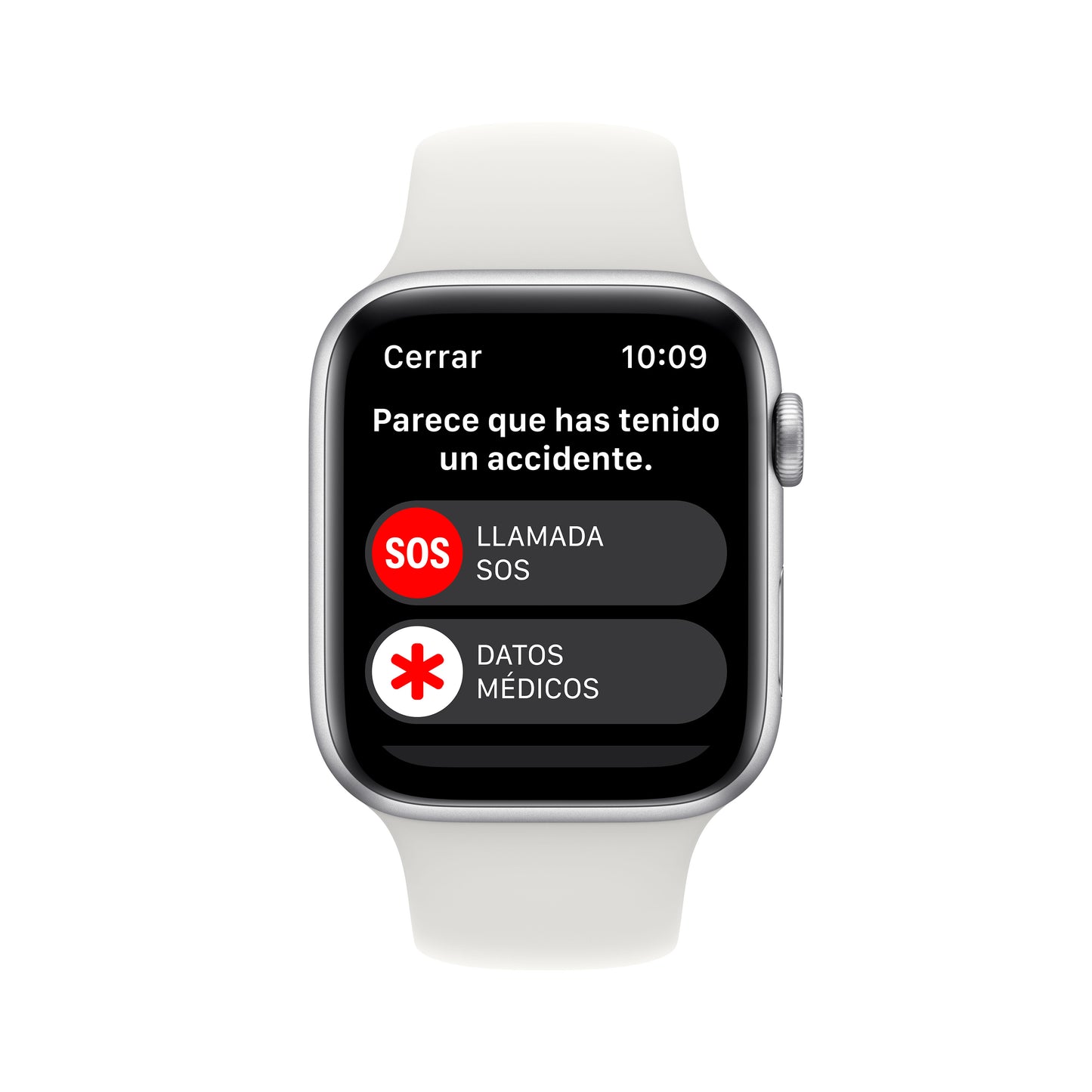 Apple Watch SE (GPS) - Caja de aluminio en plata de 44 mm - Correa deportiva blanca - Talla S/M