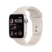 Apple Watch SE (GPS) - Caja de aluminio en blanco estrella de 44 mm - Correa deportiva blanco estrella - Talla S/M