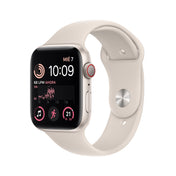 Apple Watch SE (GPS + Cellular) - Caja de aluminio en blanco estrella de 44 mm - Correa deportiva blanco estrella - Talla única