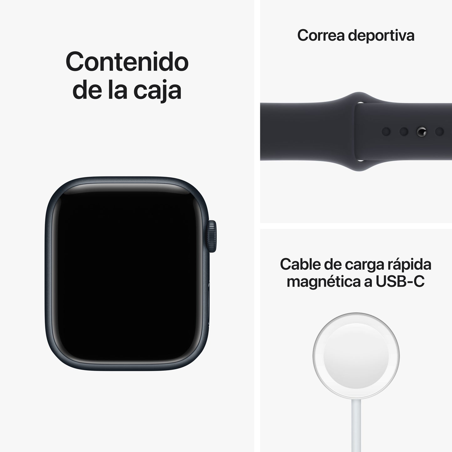 Apple Watch Series 8 (GPS + Cellular) - Caja de aluminio en color medianoche de 45 mm - Correa deportiva en color medianoche - Talla única