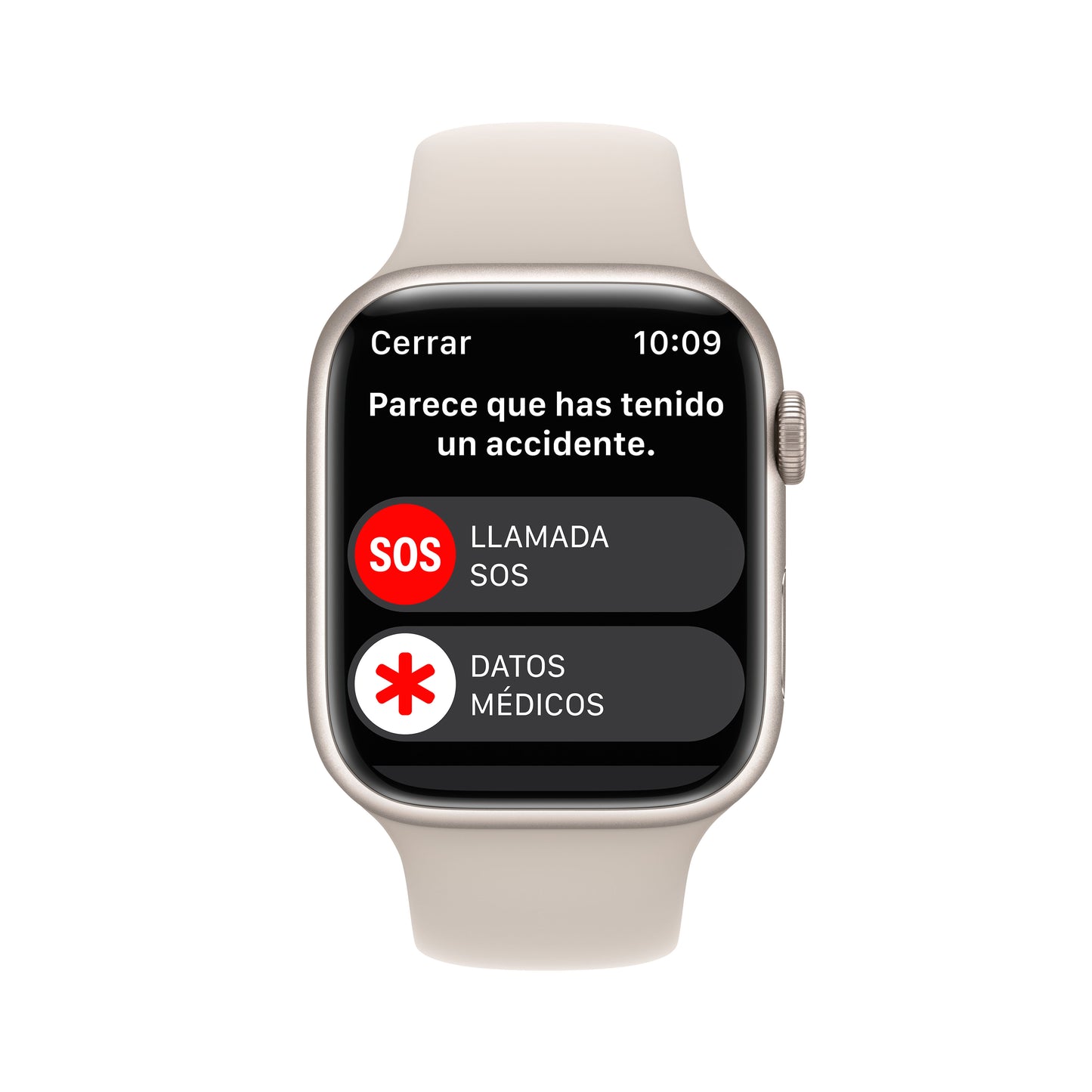Apple Watch Series 8 (GPS + Cellular) - Caja de aluminio en blanco estrella de 45 mm - Correa deportiva blanco estrella - Talla única