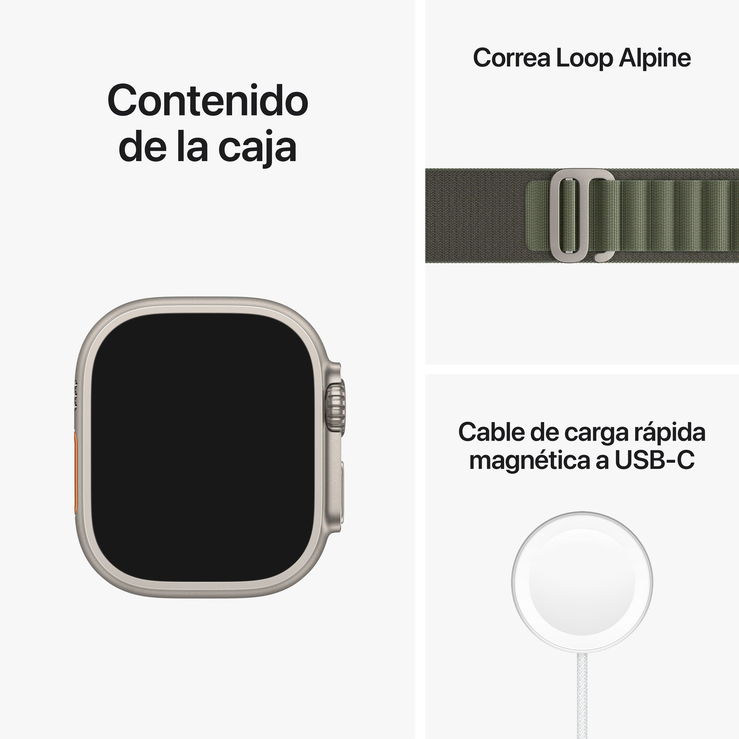 Apple Watch Ultra (GPS + Cellular) - Caja de titanio de 49 mm - Correa Loop Alpine verde - Talla S