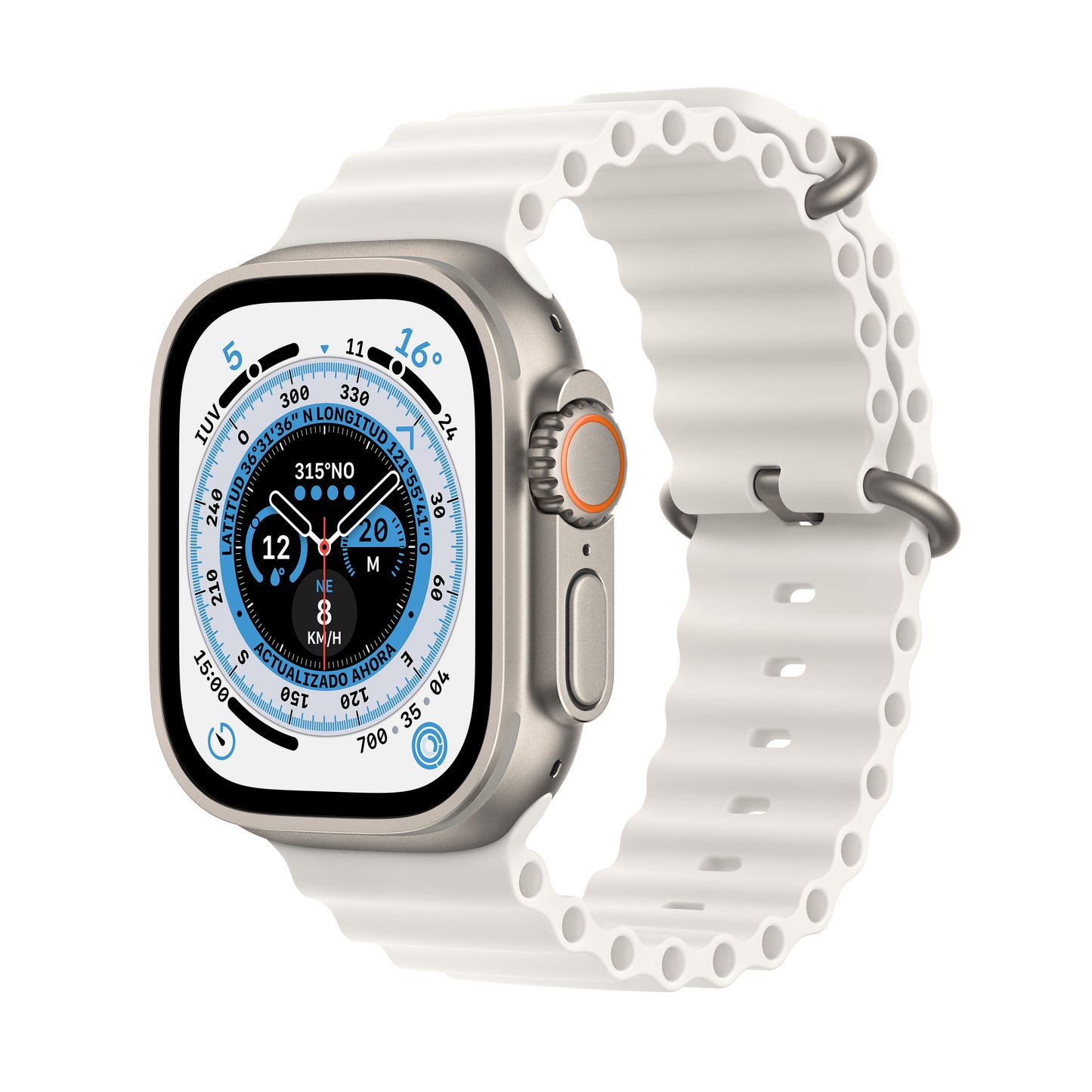 Apple Watch Ultra (GPS + Cellular) - Caja de titanio de 49 mm - Correa Ocean blanca