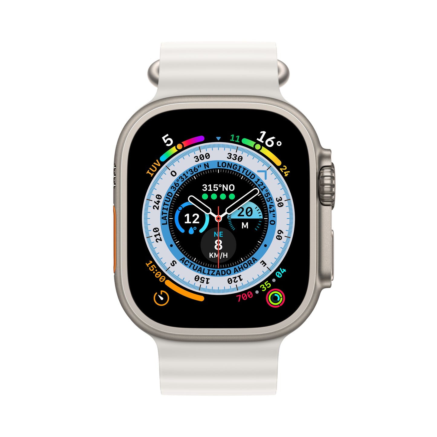 Apple Watch Ultra (GPS + Cellular) - Caja de titanio de 49 mm - Correa Ocean blanca