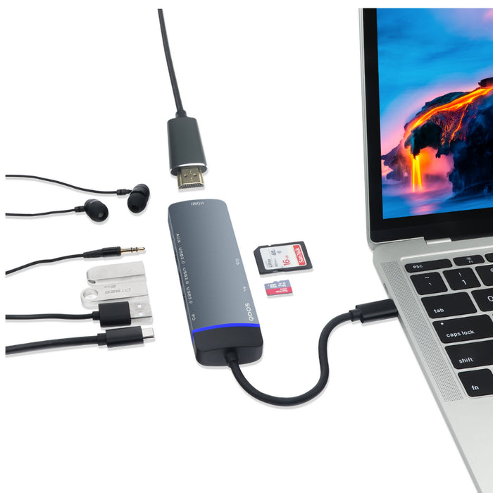 MULTIPUERTOS QDOS POWERLINK COMBI USB-C 8 EN 1