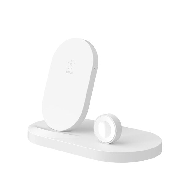Belkin Wireless Charg Dock 5w  for iPhone+ Watch+USB White-